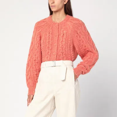 Isabel Marant Étoile Rust Pink Yara Openwork Knit Cardigan In Brown