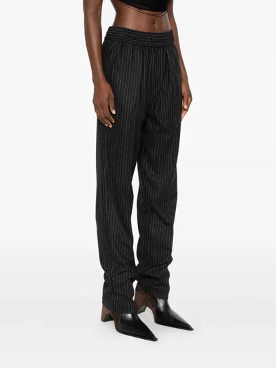Isabel Marant Embroidered Wool Blend Lisetta Pant In Black