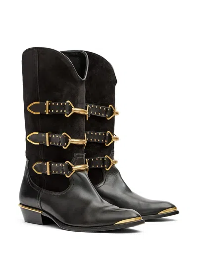 Isabel Marant Mexia Boots With Buckle Closure In Black