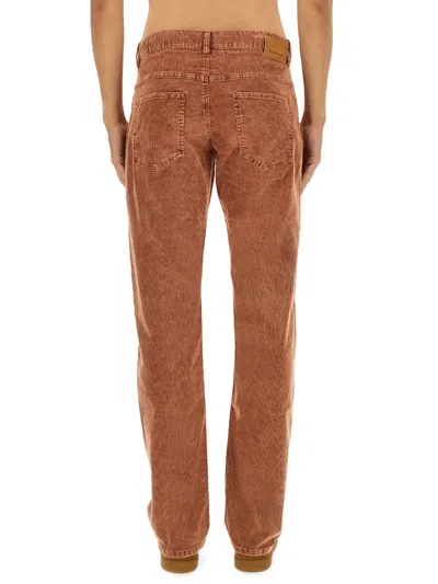 Isabel Marant Straight-leg Corduroy Pants With Textured Finish In Brown