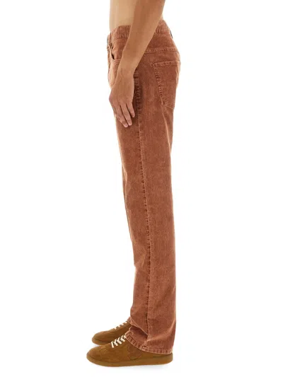 Isabel Marant Straight-leg Corduroy Pants With Textured Finish In Brown