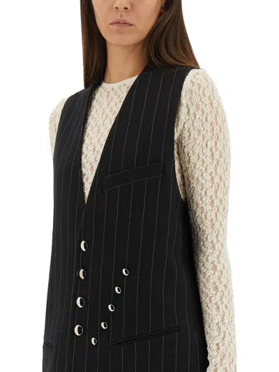 Isabel Marant Pinstripe Vest In Black