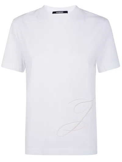 Jacquemus T-shirt With Embroidered "j" In White