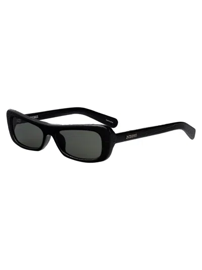 Jacquemus Black Croc/ Silver/ Grey Acetate Sunglasses