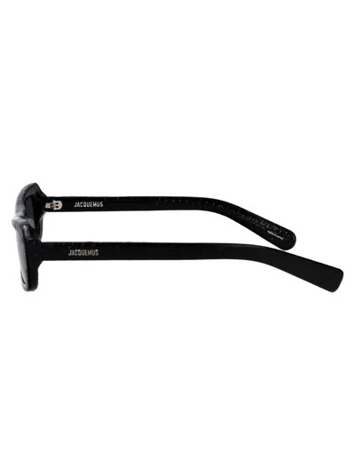 Jacquemus Black Croc/ Silver/ Grey Acetate Sunglasses