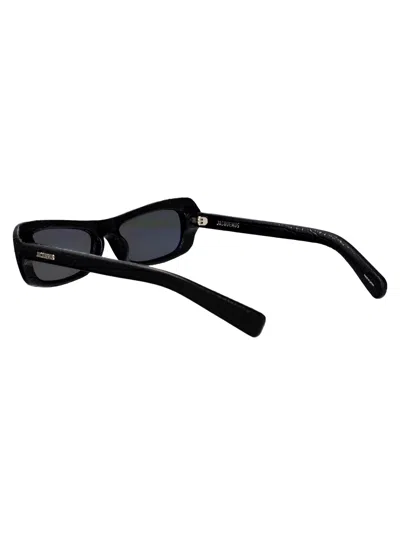Jacquemus Black Croc/ Silver/ Grey Acetate Sunglasses