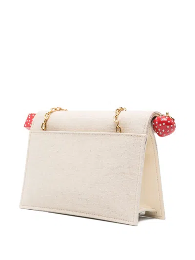 Jacquemus Chain Clutch With Strawberry Detail In Neutral