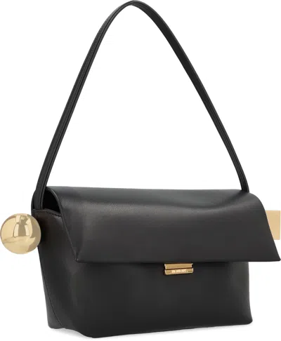 Jacquemus Rond Carr Leather Crossbody Bag In Black