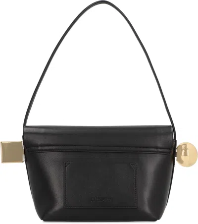 Jacquemus Rond Carr Leather Crossbody Bag In Black
