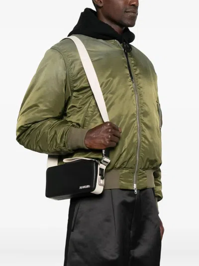 Jacquemus Utility Shoulder Bag With Logo Plaque In Black