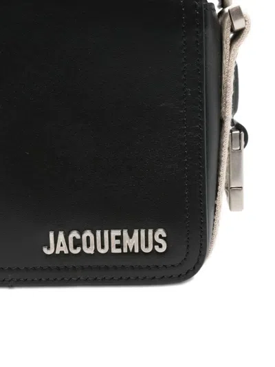 Jacquemus Utility Shoulder Bag With Logo Plaque In Black