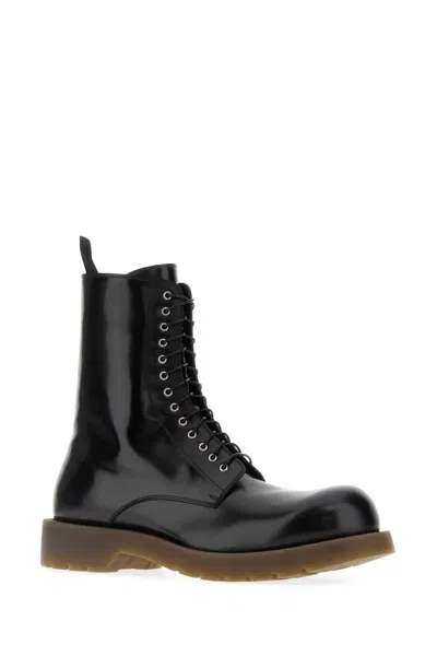 Jil Sander Ankle Boots With Chunky Sole And Pull Tab In Black