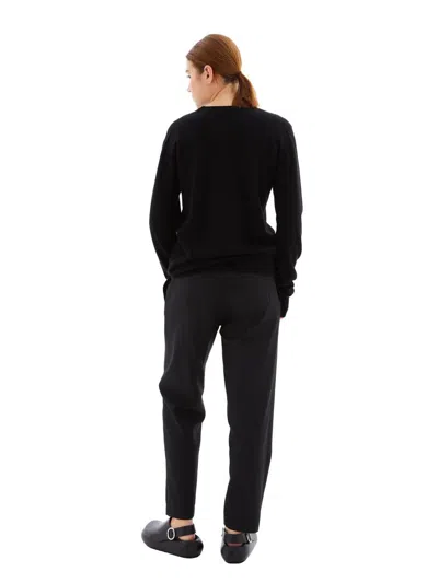 Jil Sander Long Sleeve Round Neck Sweater In Black