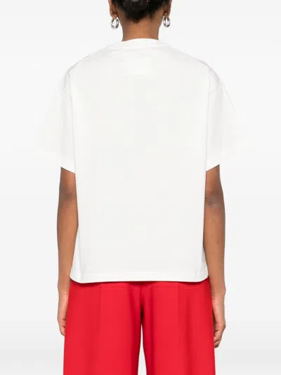 Jil Sander Crewneck Short Sleeves Classic Print T-shirt In White