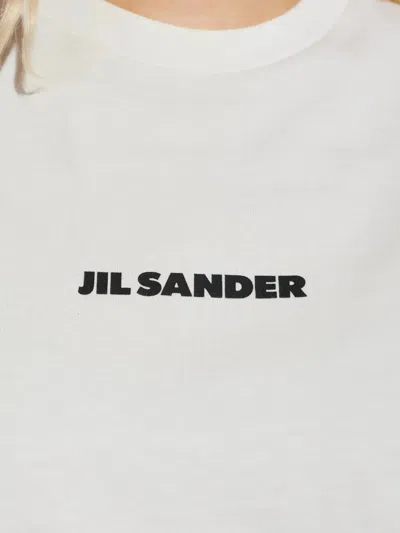 Jil Sander Crewneck Short Sleeves Classic Logo Print T-shirt In White