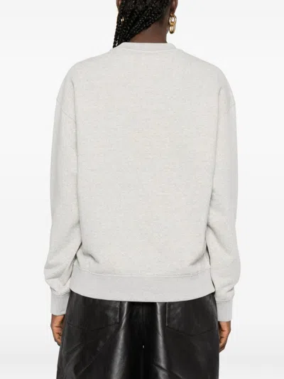 Jil Sander Grey Logo-embroidered Cotton Sweatshirt In White