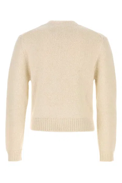 Jil Sander Ivory Alpaca Blend Sweater In Animal Print