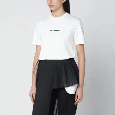 Jil Sander Crewneck Short Sleeves Classic Logo Print T-shirt In White