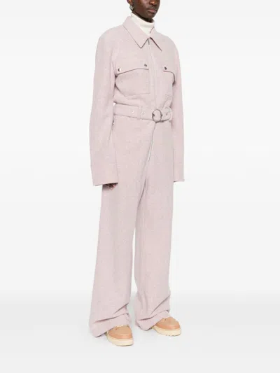Jil Sander Wool Blend Jumpsuit In Neutral