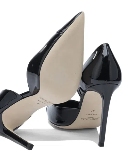 Jimmy Choo Brigitte Black Pumps With Thin Heel In Shiny Leather Woman