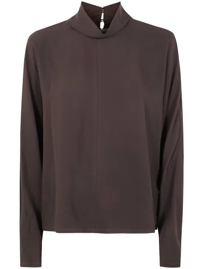 Joseph "buick" Blouse Silk Crepe In Brown