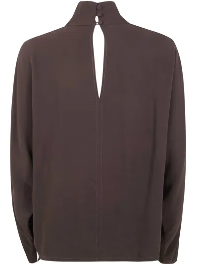 Joseph "buick" Blouse Silk Crepe In Brown