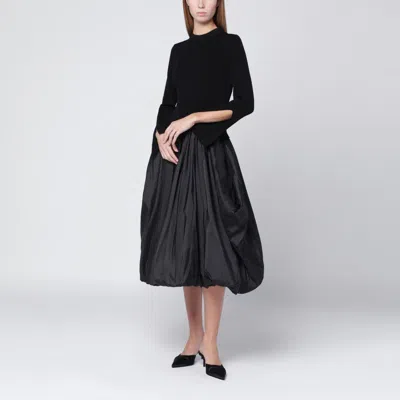 Simkhai Midi Dress With Balloon Skirt And Long Sleeves In Black