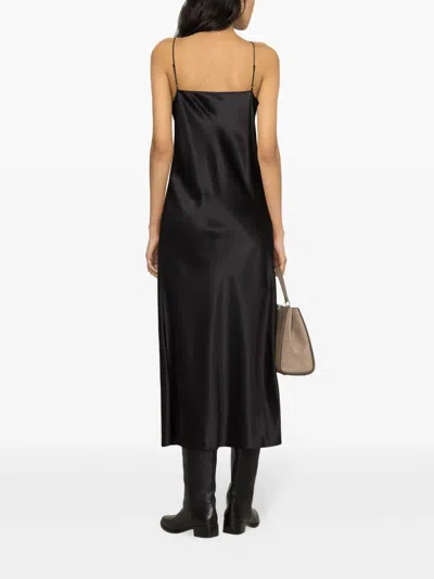 Joseph Clea Silk Strappy Midi Dress In Black