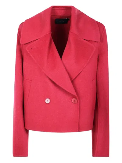 Joseph Double-breasted Wool Jacket In Red