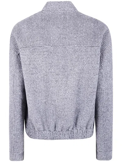 Joseph Herringbone-pattern Zip-front Jacket In Gray