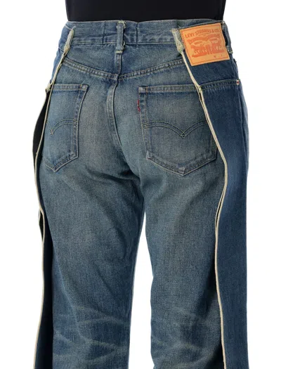 Junya Watanabe Layered Wide-leg Denim Trousers In Blue