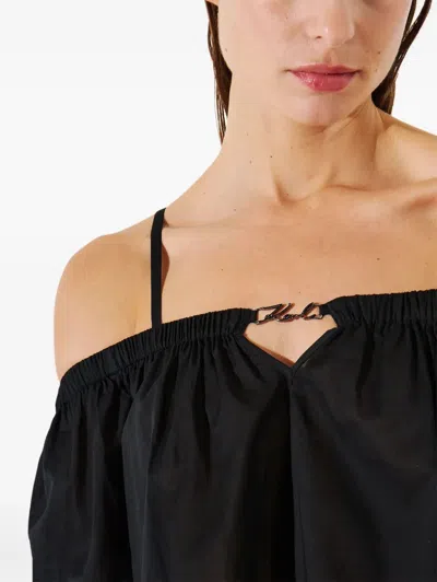Karl Lagerfeld Dna Beach Top In Black