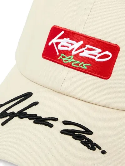Kenzo Logo-patch Baseball Cap In Neutral