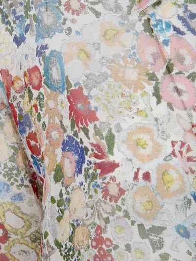 Khaite Goya Floral Silk Chiffon Button-down Top In Multi