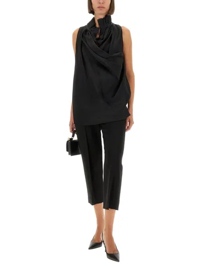 Khaite Black Silk Top In Multi