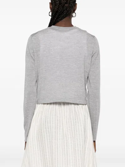 Khaite Button-front Wool-blend Cardigan In Gray