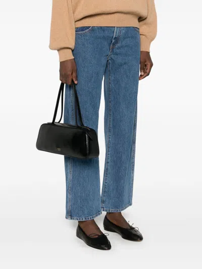 Khaite Rectangular Handbag In Smooth Calf Leather In Black