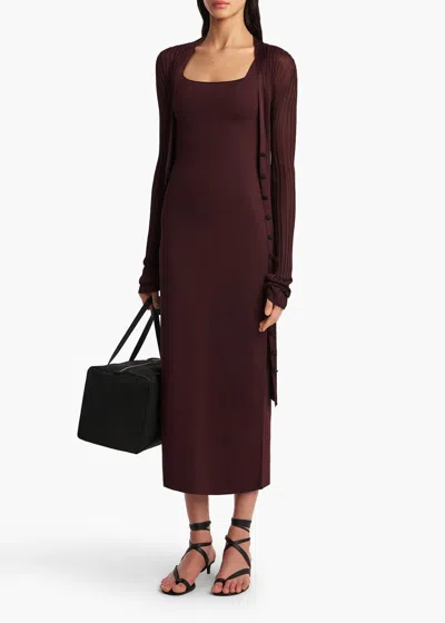 Khaite Vestido Dixi Tirantes Granate In Burgundy