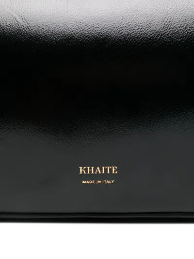 Khaite Rectangular Handbag In Smooth Calf Leather In Black