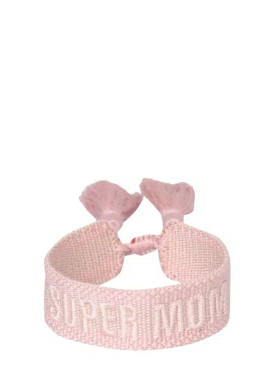 Label K Braided Fabric Bracelet In Pink