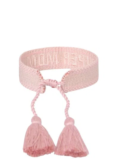Label K Braided Fabric Bracelet In Pink
