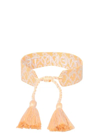 Label K Braided Fabric Bracelet In Orange