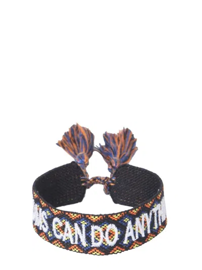 Label K Braided Fabric Bracelet In Black