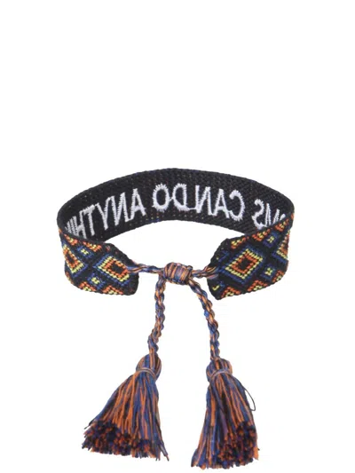 Label K Braided Fabric Bracelet In Black