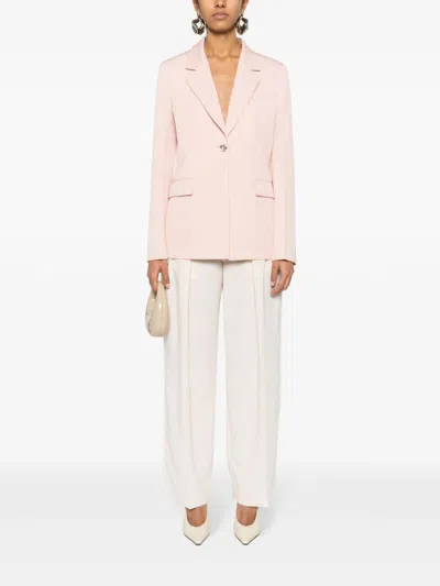 Lanvin Tailored Wool Blazer With Central Vent In Pink