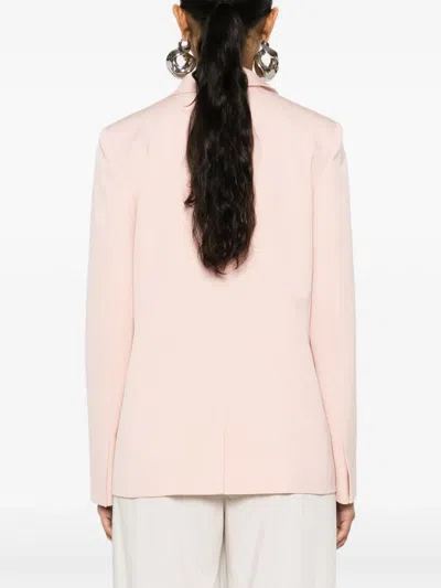 Lanvin Tailored Wool Blazer With Central Vent In Pink
