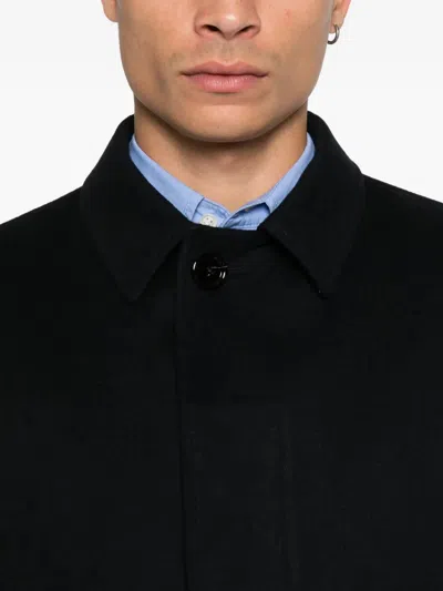 Lardini Loose Fitting Virgin Wool Coat In Black