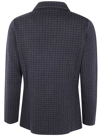 Lardini Houndstooth Three-button Jacket In Blue