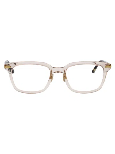 Linda Farrow Ash/ Camo T-shell / Light Gold Opt Acetate + Metal Glasses In Multi