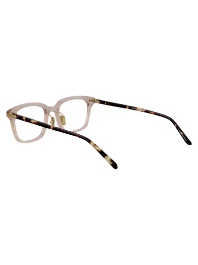 Linda Farrow Ash/ Camo T-shell / Light Gold Opt Acetate + Metal Glasses In Multi